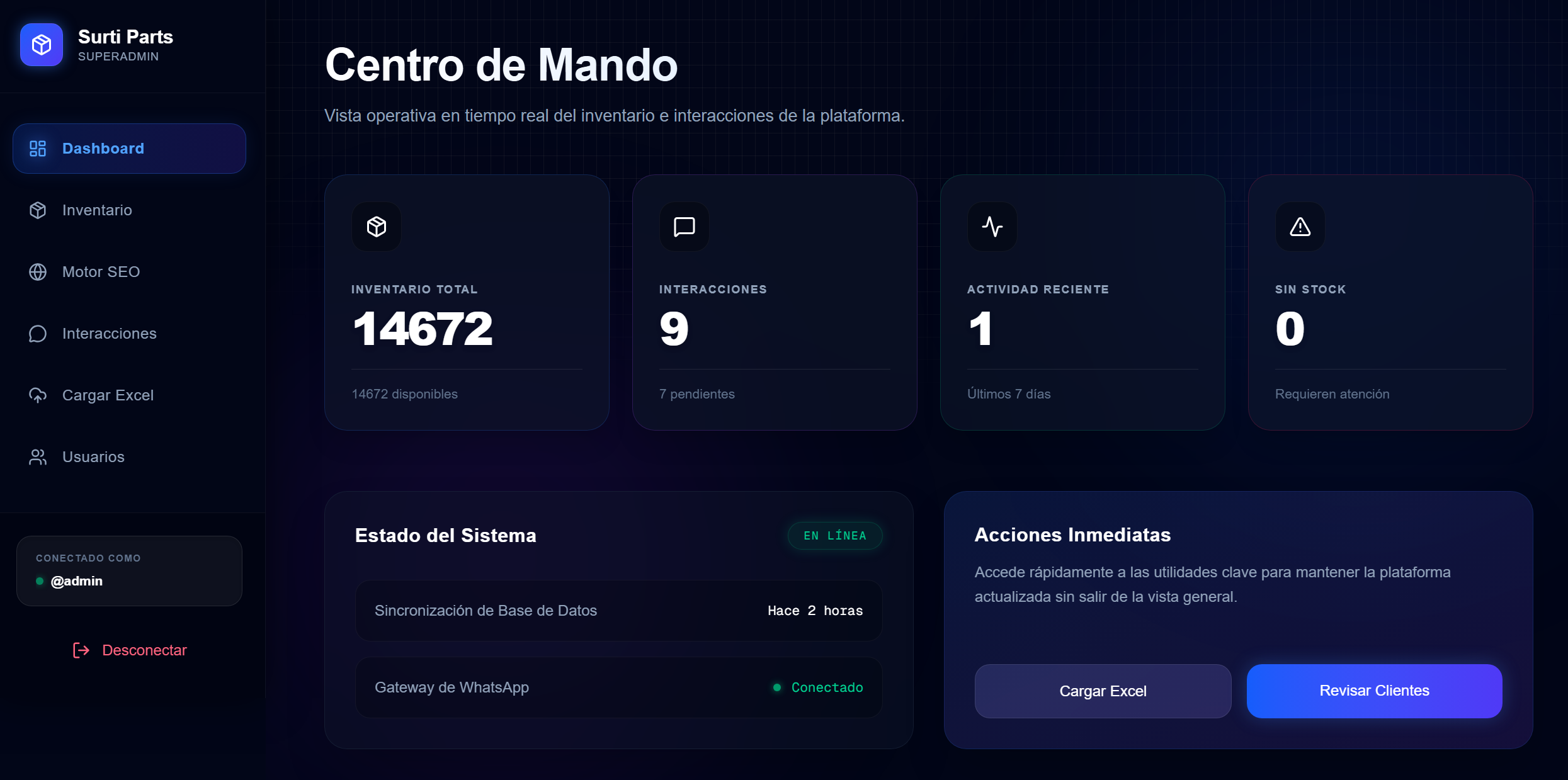 Pantalla de software SURTI VOLKSWAGEN